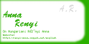 anna renyi business card